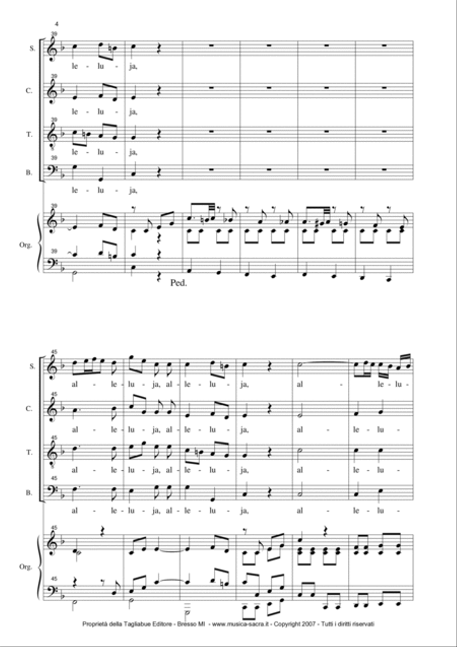 ALLELUJA (Exsultate, jubilate K.165) W.A.Mozart - Arr. for SATB Choir and Organ 4-Part scores gallery preview page 4