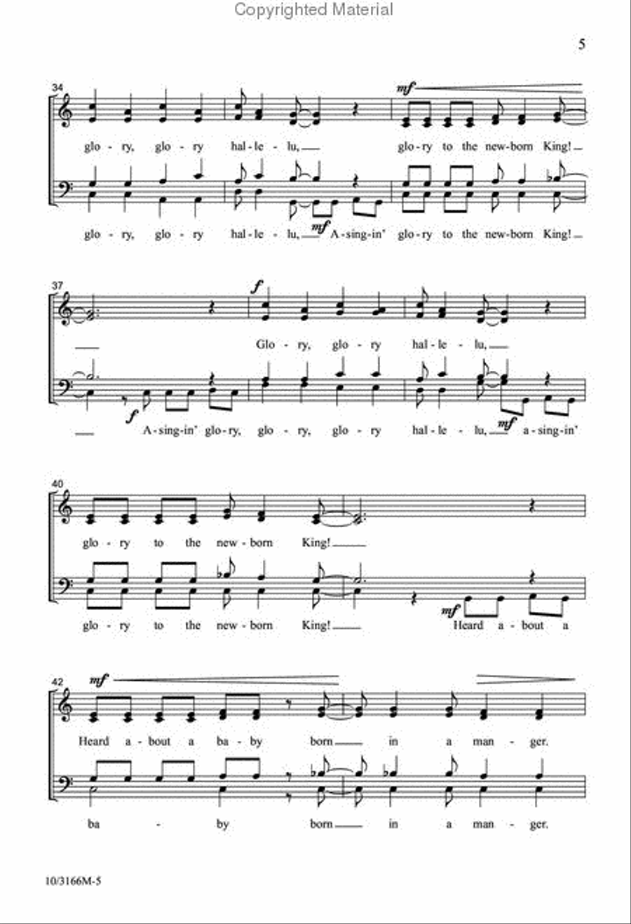 Heard About a Newborn King! 4-Part scores gallery preview page 5