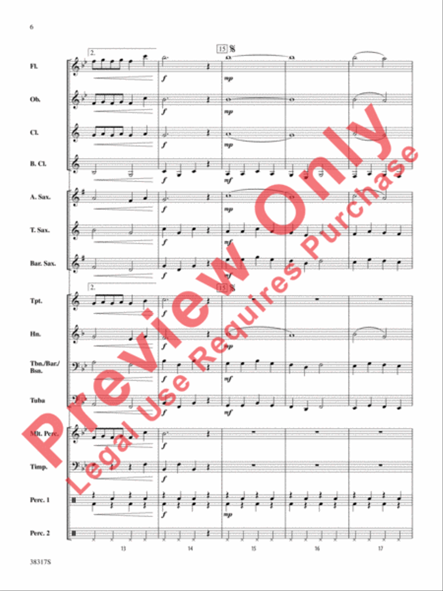 Rudolph the Red-Nosed Reindeer Concert Band scores gallery preview page 6
