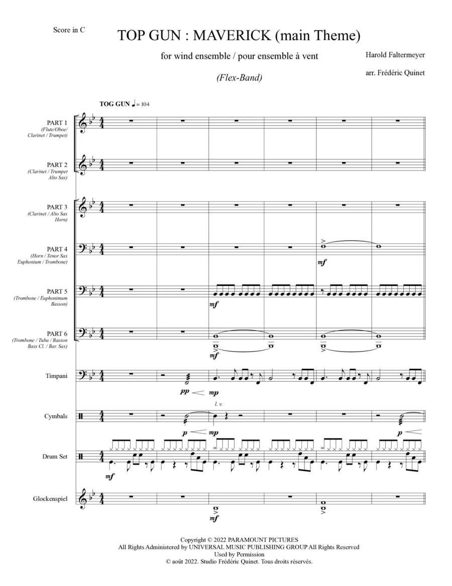 Top Gun: Maverick (main Theme) Concert Band scores gallery preview page 1