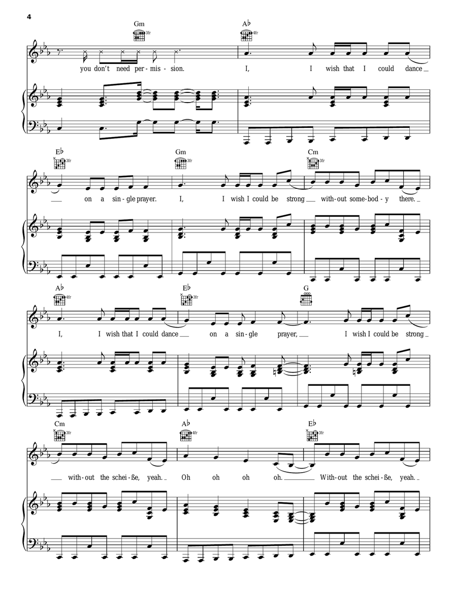 Scheibe Piano, Vocal, Guitar scores gallery preview page 4