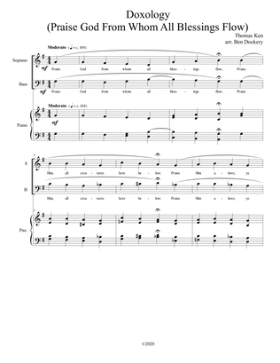 Doxology (Jazz Harmonization) for SB Choir with Piano - (Praise God From Whom All Blessings Flow)