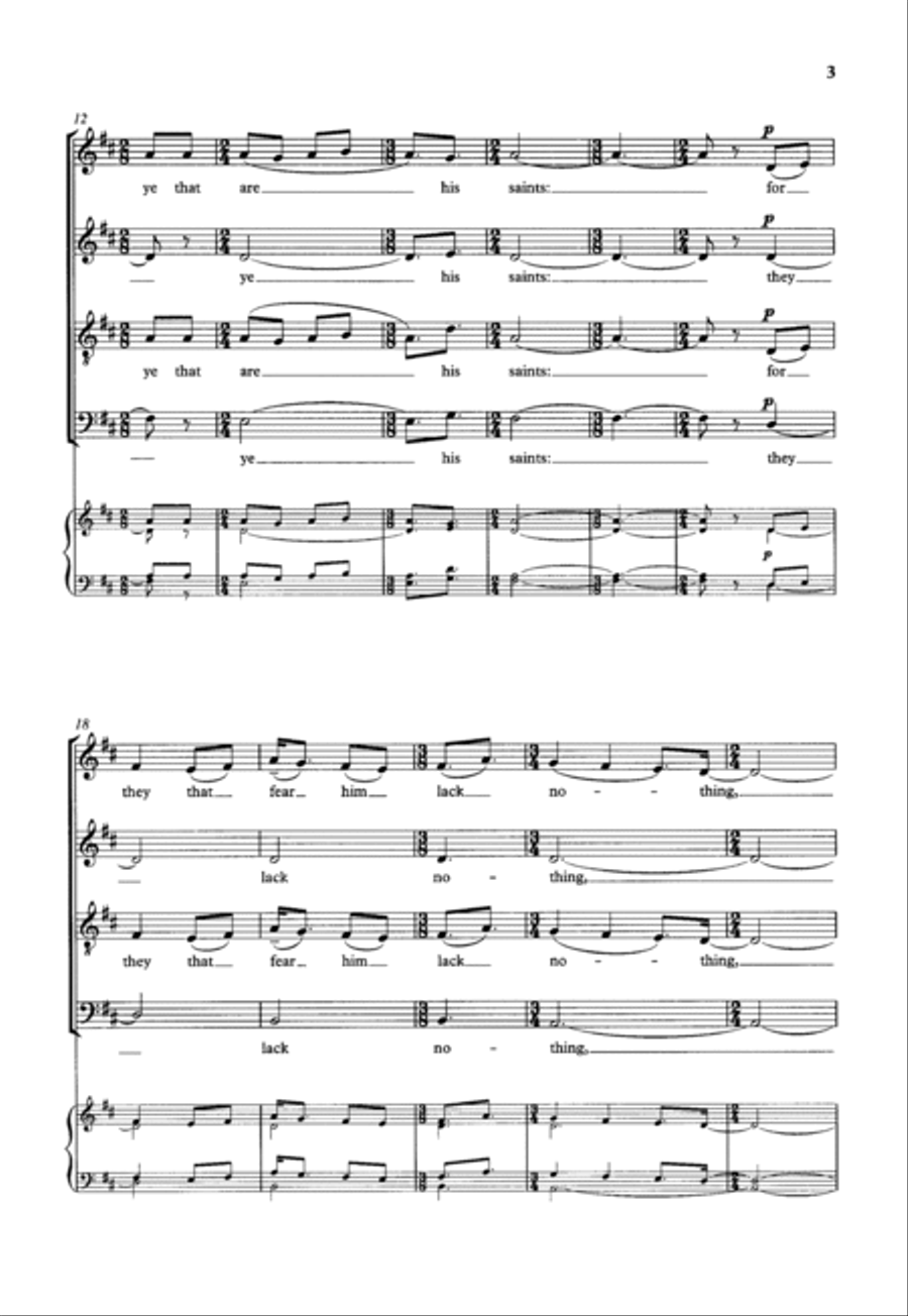 O fear the Lord O fear the Lord 4-Part scores gallery preview page 3