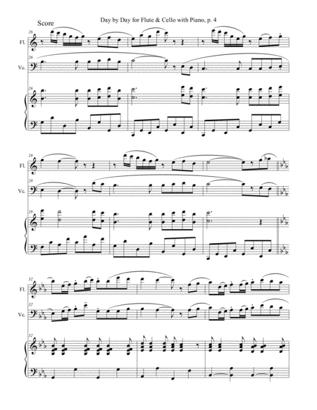 DAY BY DAY (Flute & Cello with Piano - Score & Parts included) image number null