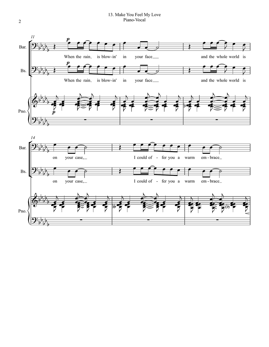 Make You Feel My Love TTBB scores gallery preview page 2