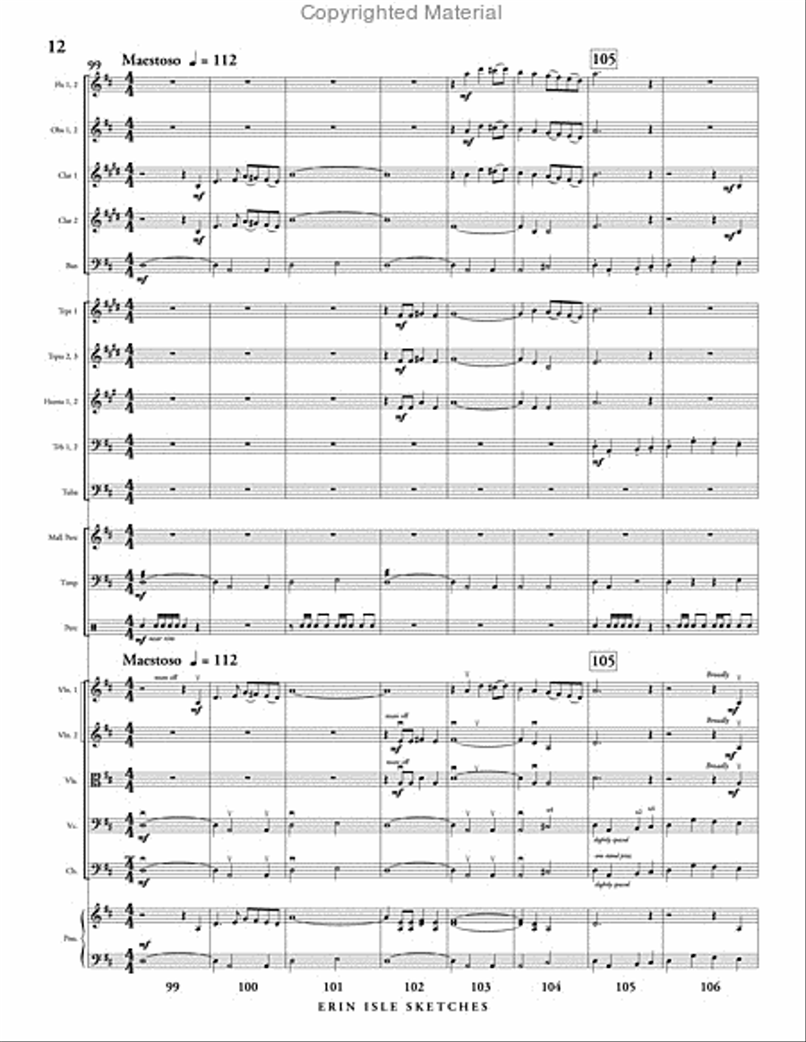Erin Isle Sketches Full Orchestra scores gallery preview page 13