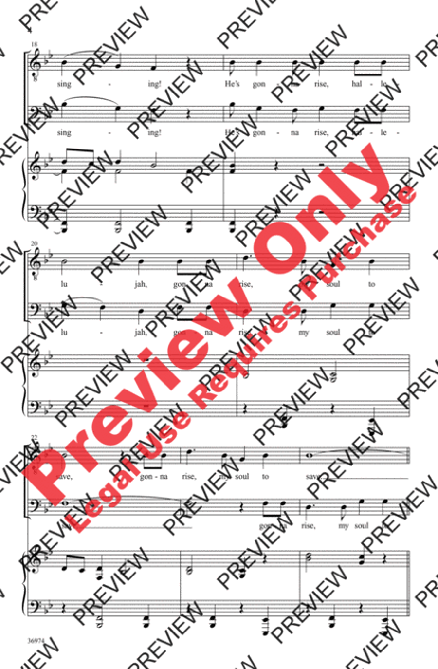 He's Gonna Rise, My Soul to Save! 4-Part scores gallery preview page 4