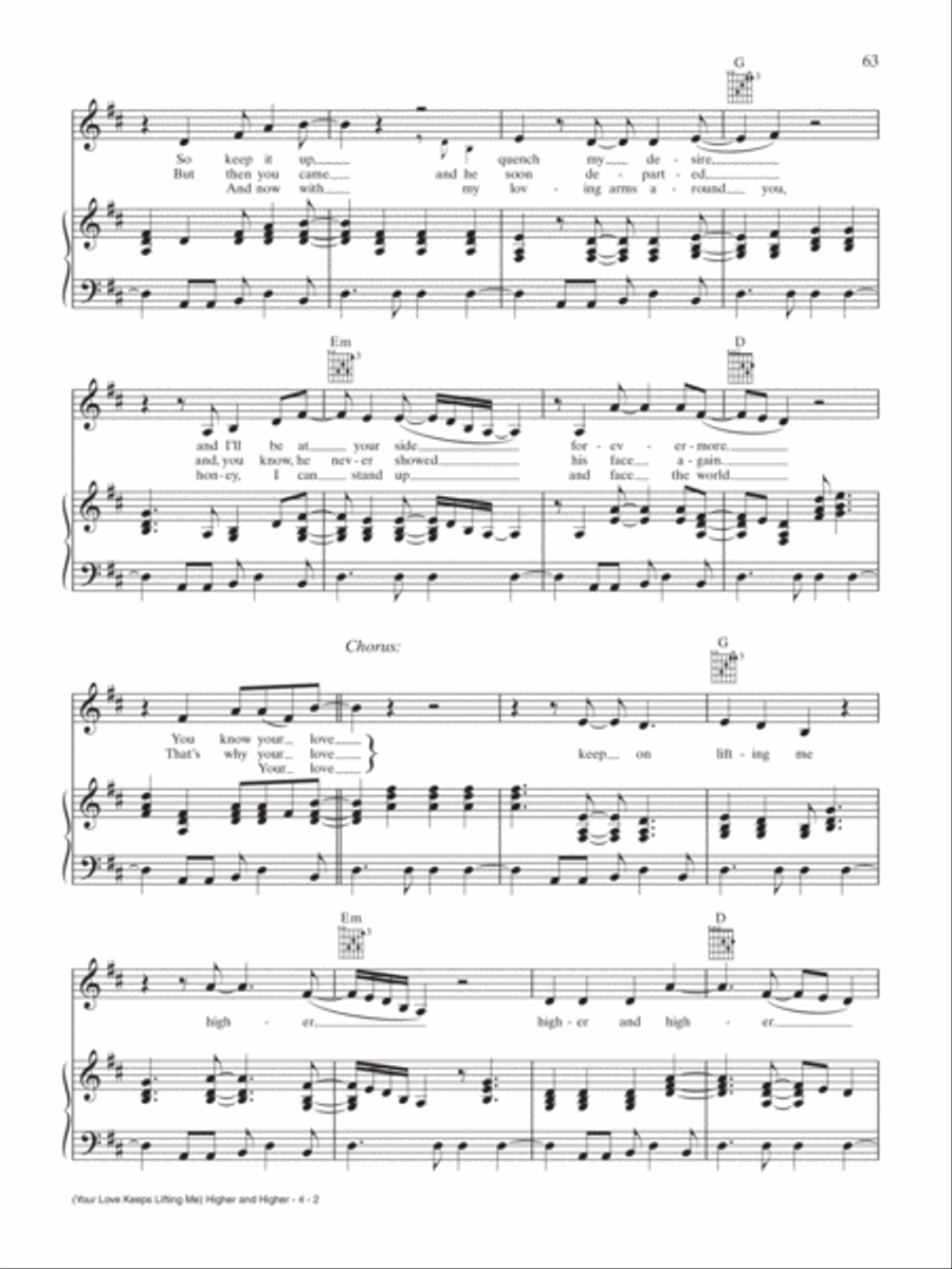 (Your Love Has Lifted Me) Higher and Higher Piano, Vocal, Guitar scores gallery preview page 2