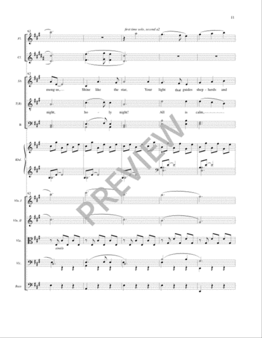 Night of Silence - Full Score and Parts Clarinet scores gallery preview page 12