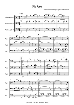 Pie Jesu (from Requiem) for Cello Trio