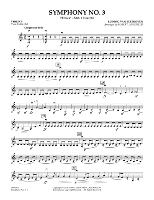 Symphony No. 3 ("Eroica" - Mvt. 1 Excerpts) - Violin 3 (Viola Treble Clef)