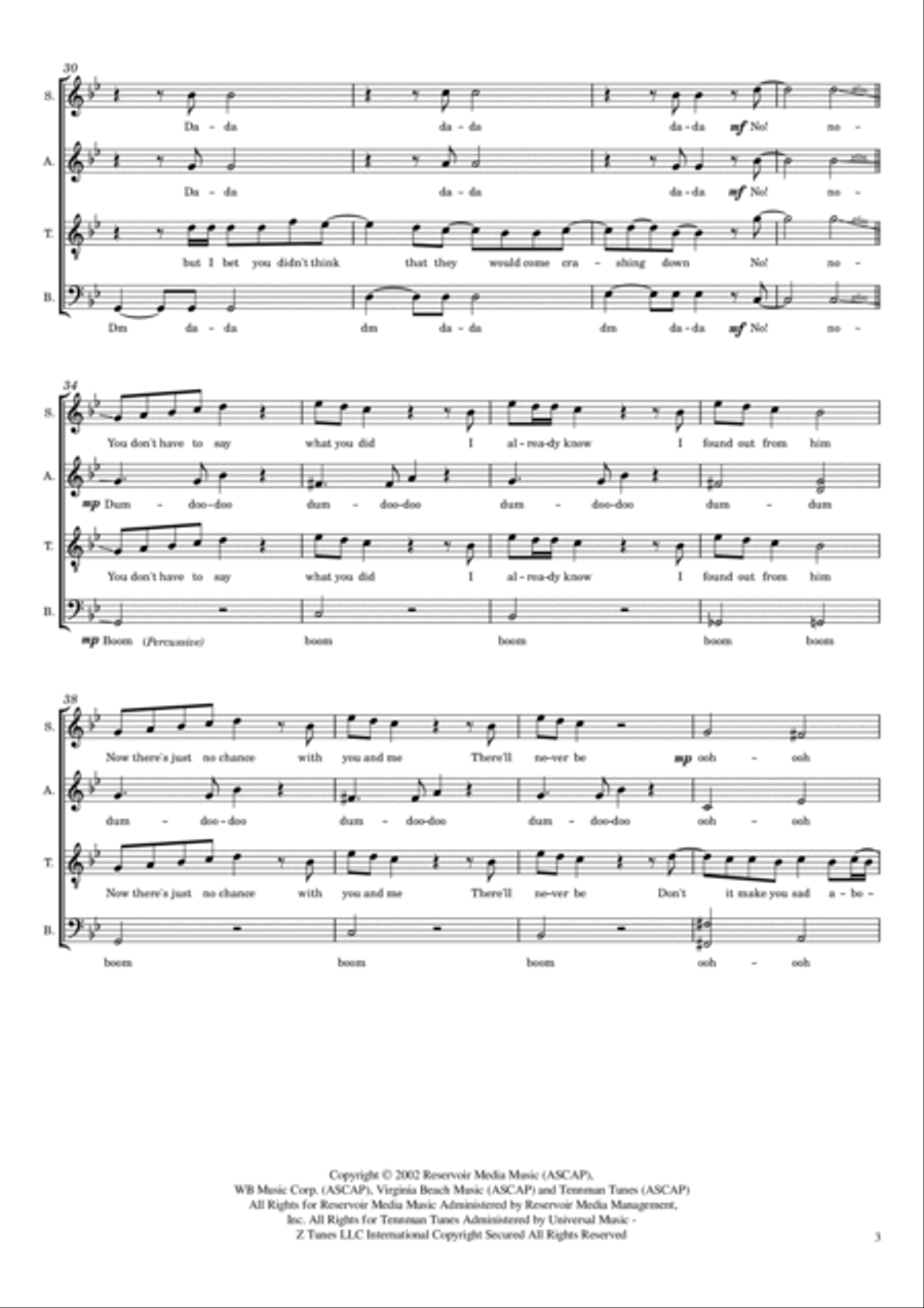 Cry Me A River 4-Part scores gallery preview page 3