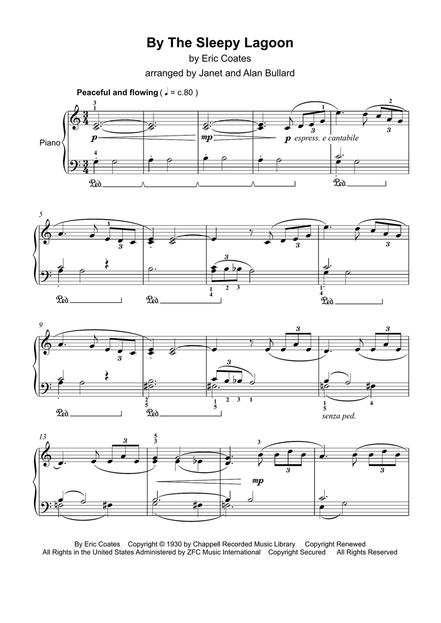 By The Sleepy Lagoon Easy Piano scores gallery preview page 1