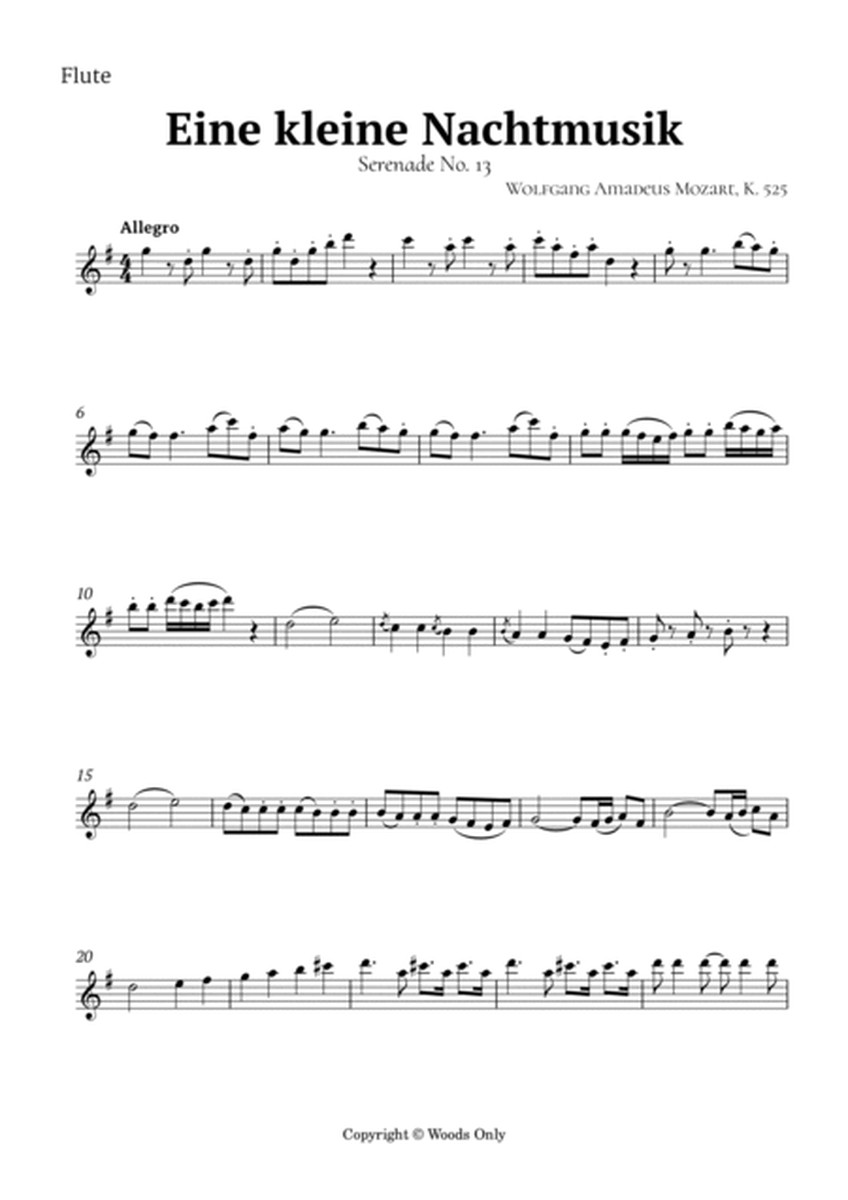 Eine kleine Nachtmusik in G Major by Mozart K 525 for Woodwind Trio image number null