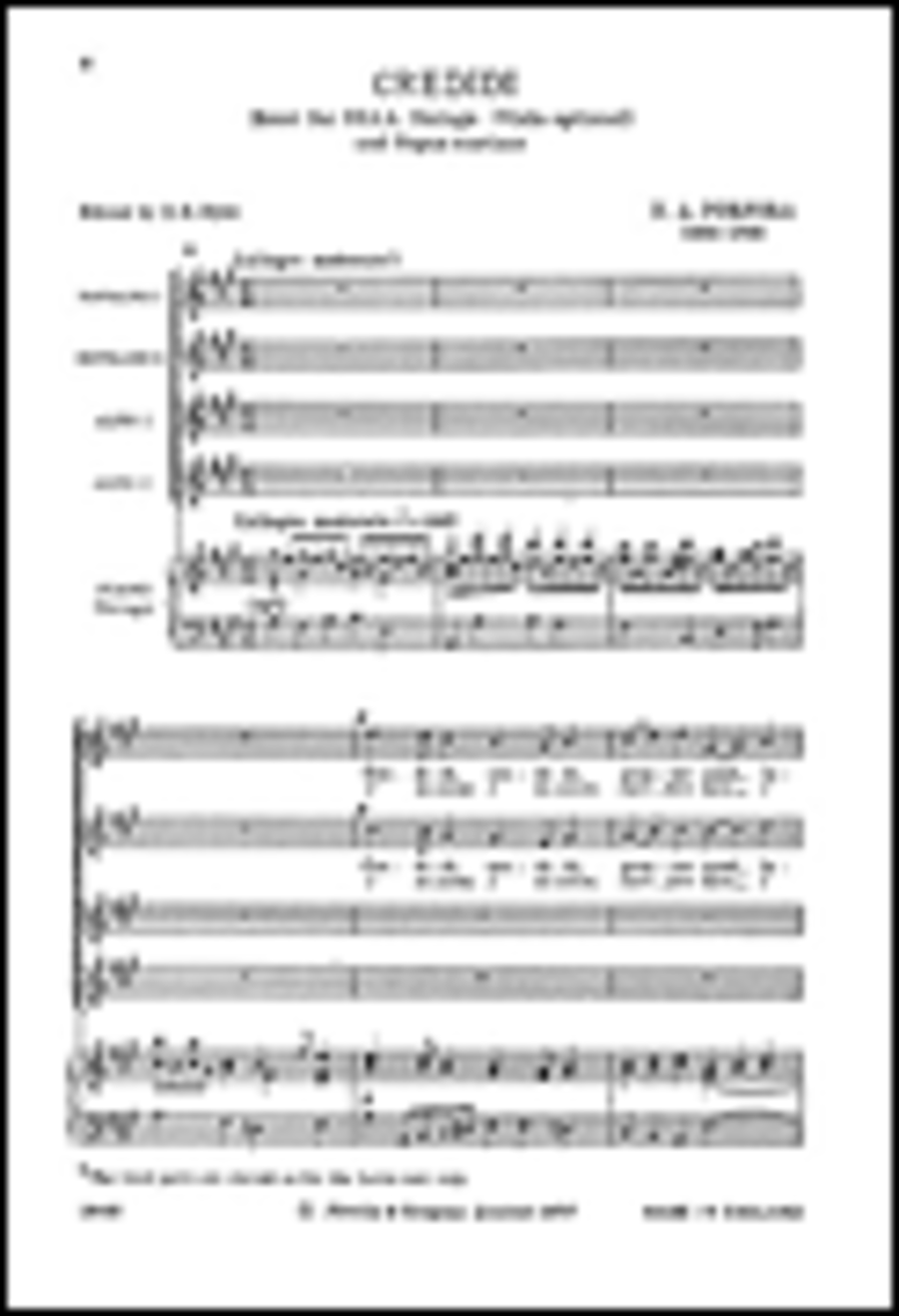 Porpora: Credidi for SSAA Chorus and Piano