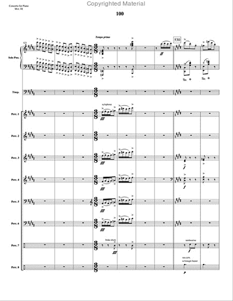 Concerto for Piano and Percussion Orchestra Percussion Ensemble scores gallery preview page 12