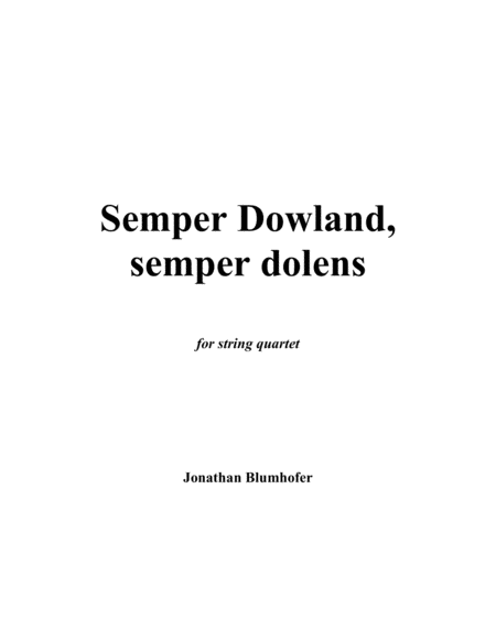Semper Dowland, semper dolens image number null