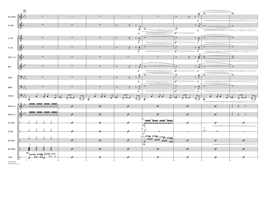 Soul Sacrifice - Full Score Marching Band scores gallery preview page 2