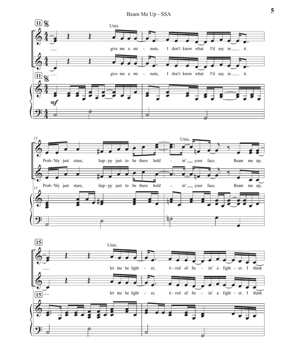 Beam Me Up SSA scores gallery preview page 5