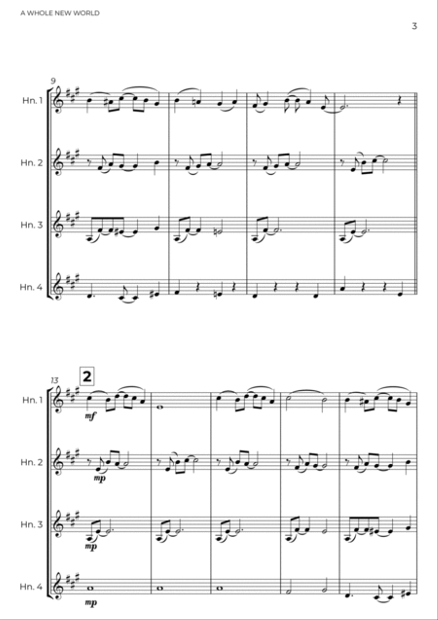 A Whole New World Horn Solo scores gallery preview page 3
