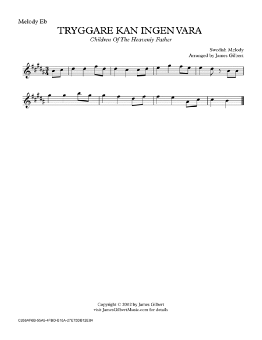 TRYGGARE KAN INGEN VARA (Children of the Heavenly Father) TRYGGARE KAN INGEN VARA (Children of the Heavenly Father) Small Ensemble scores gallery preview page 5