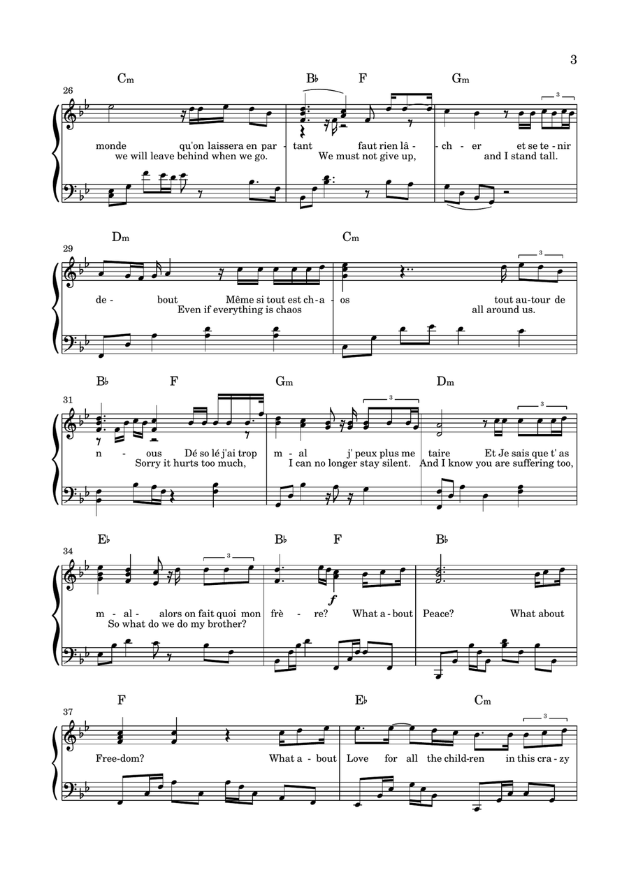 Résister ( What about peace? ) Piano Solo scores gallery preview page 3
