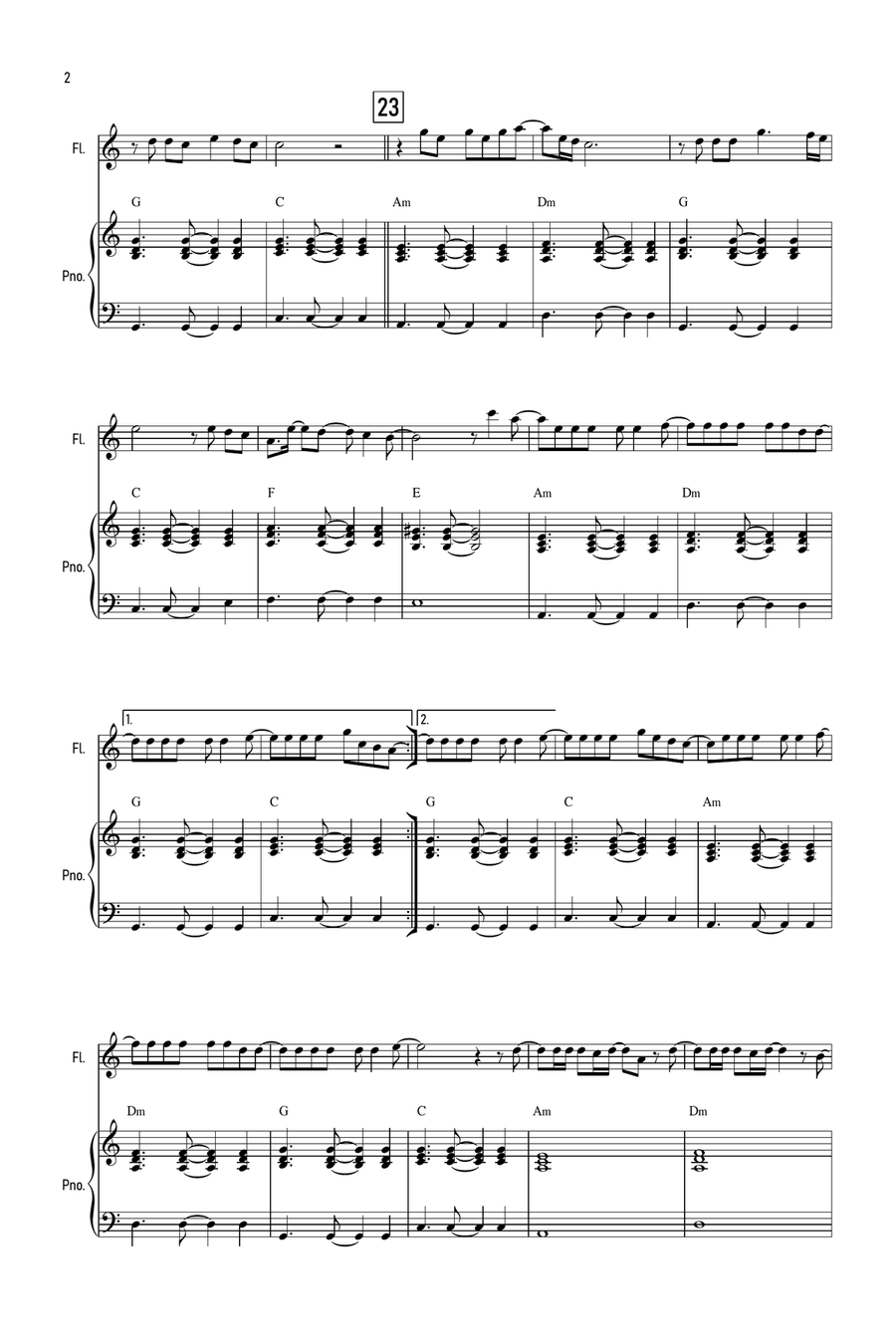 Flowers Flute Solo scores gallery preview page 2