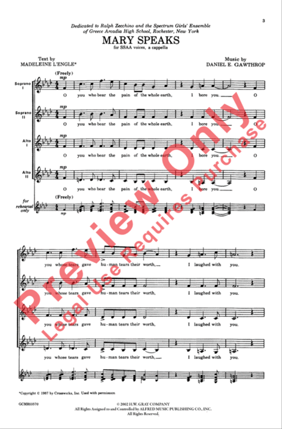 Mary Speaks Women's Choir scores gallery preview page 2