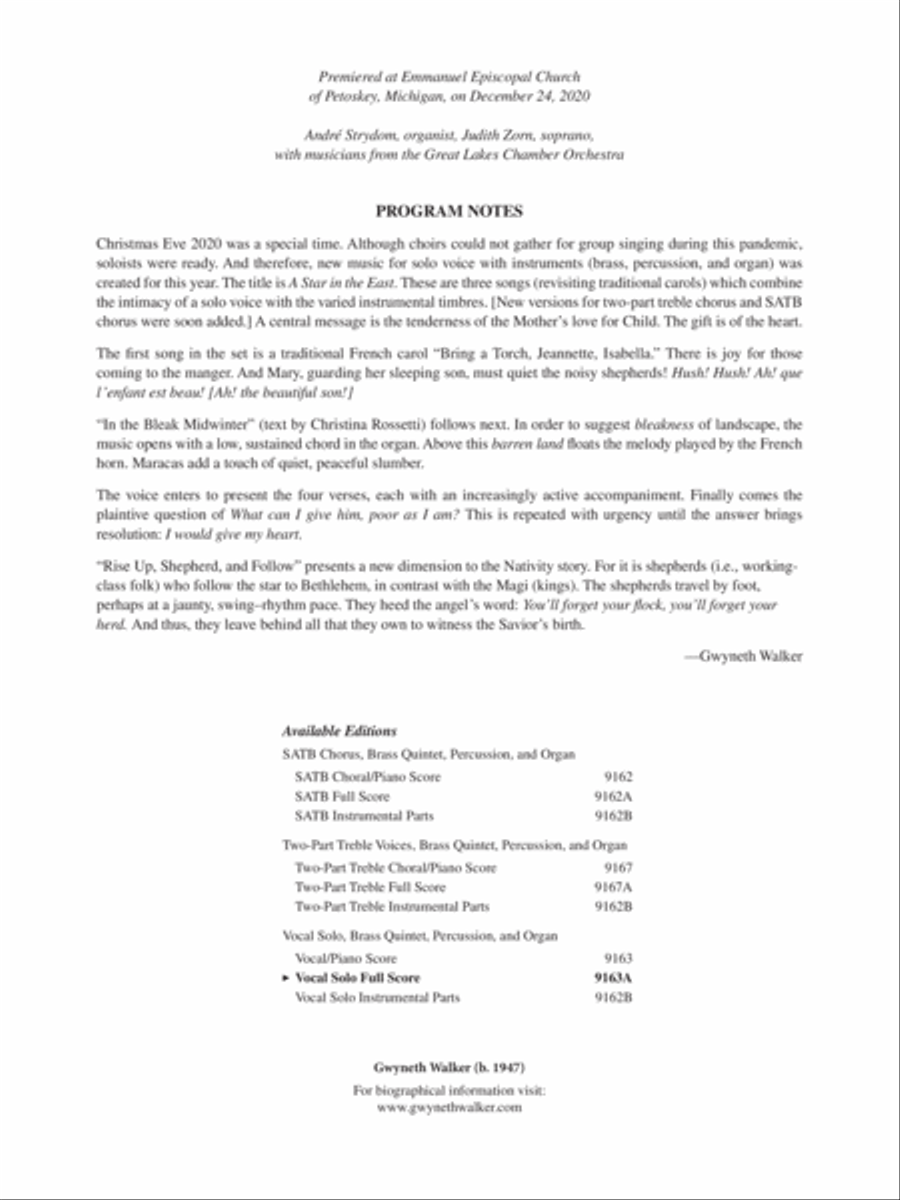 A Star in the East Sacred scores gallery preview page 4