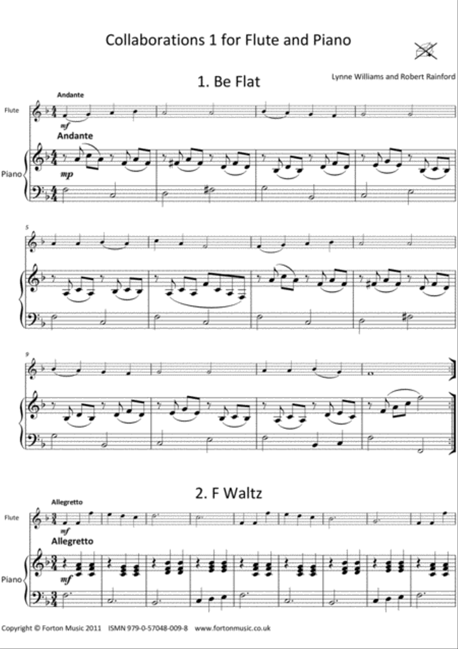 Collaborations 1 for Flute and Piano Flute Solo scores gallery preview page 2