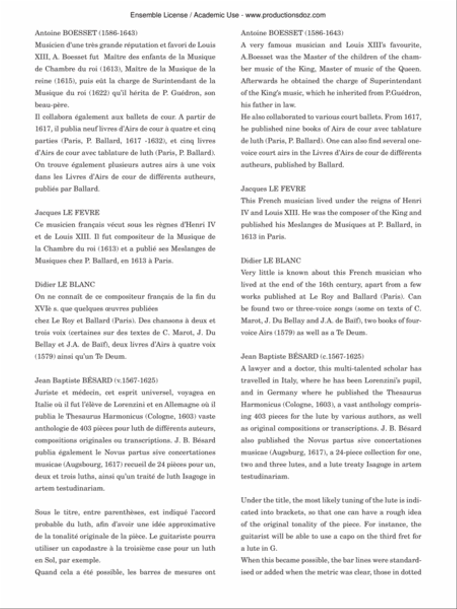 Airs de cour, vol. 2 Classical Guitar scores gallery preview page 4