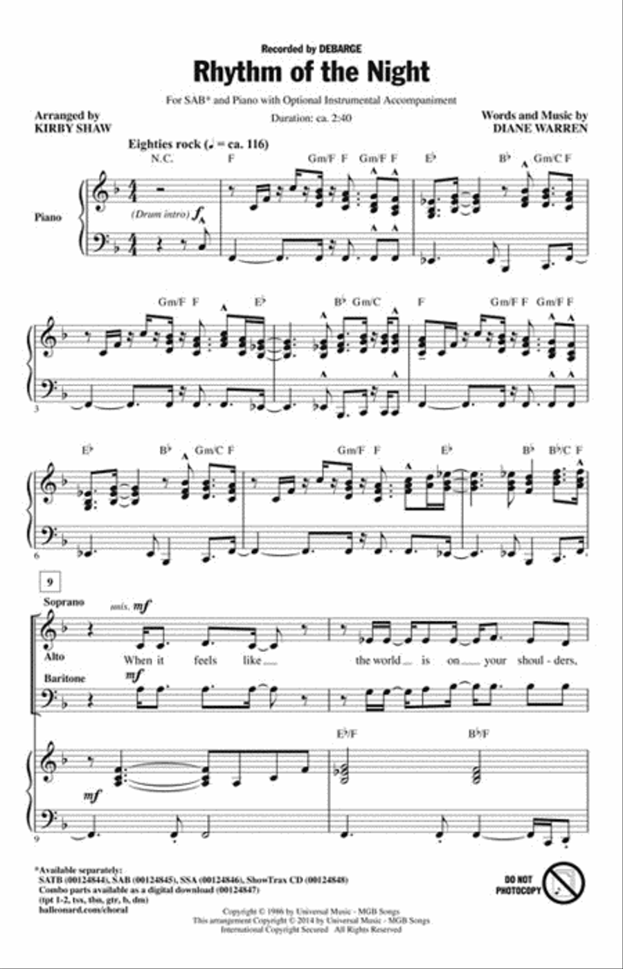 Rhythm of the Night Rhythm of the Night 3-Part scores gallery preview page 2