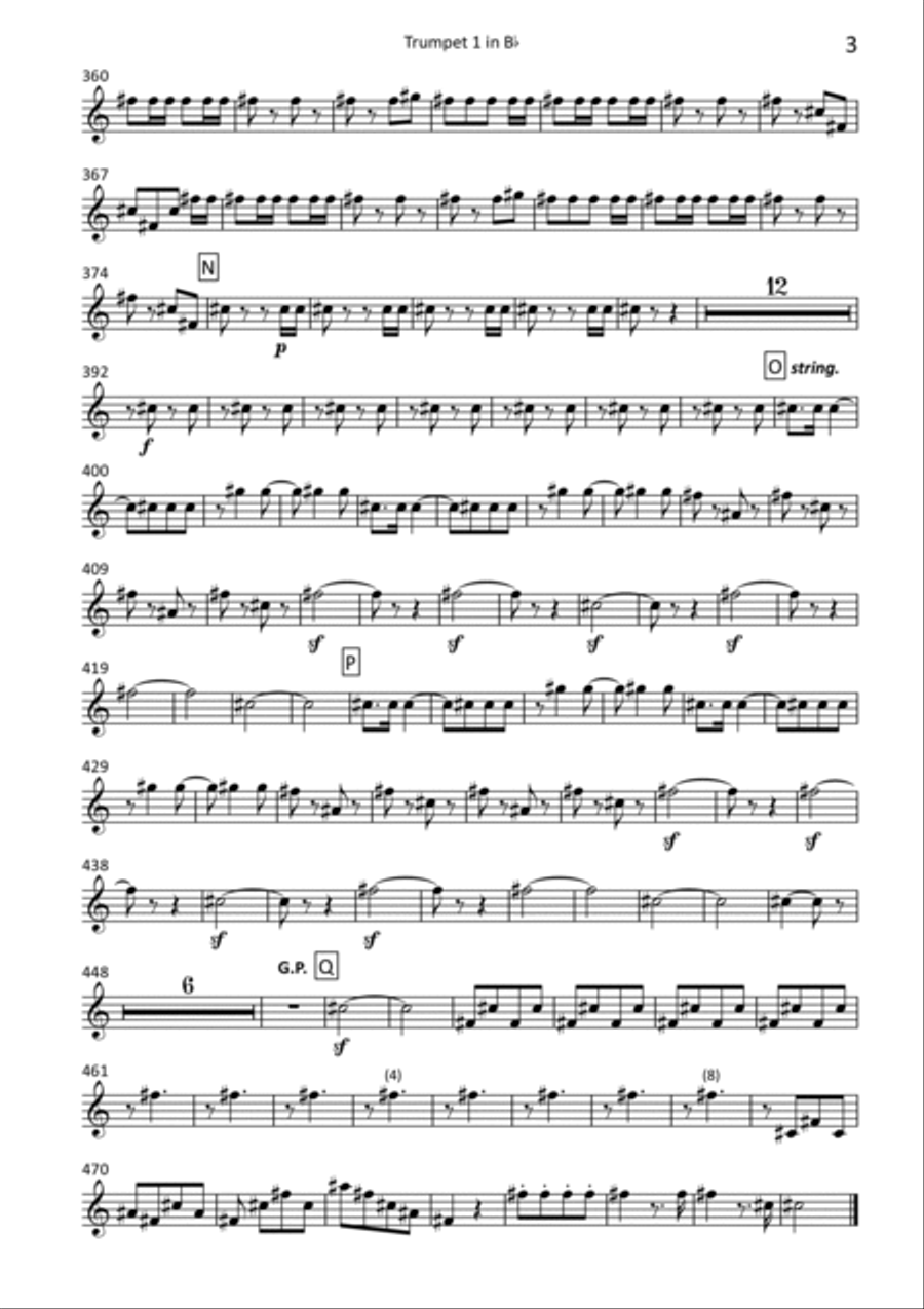 William Tell Overture - transposed trumpet parts (1-2) Trumpet Solo scores gallery preview page 3