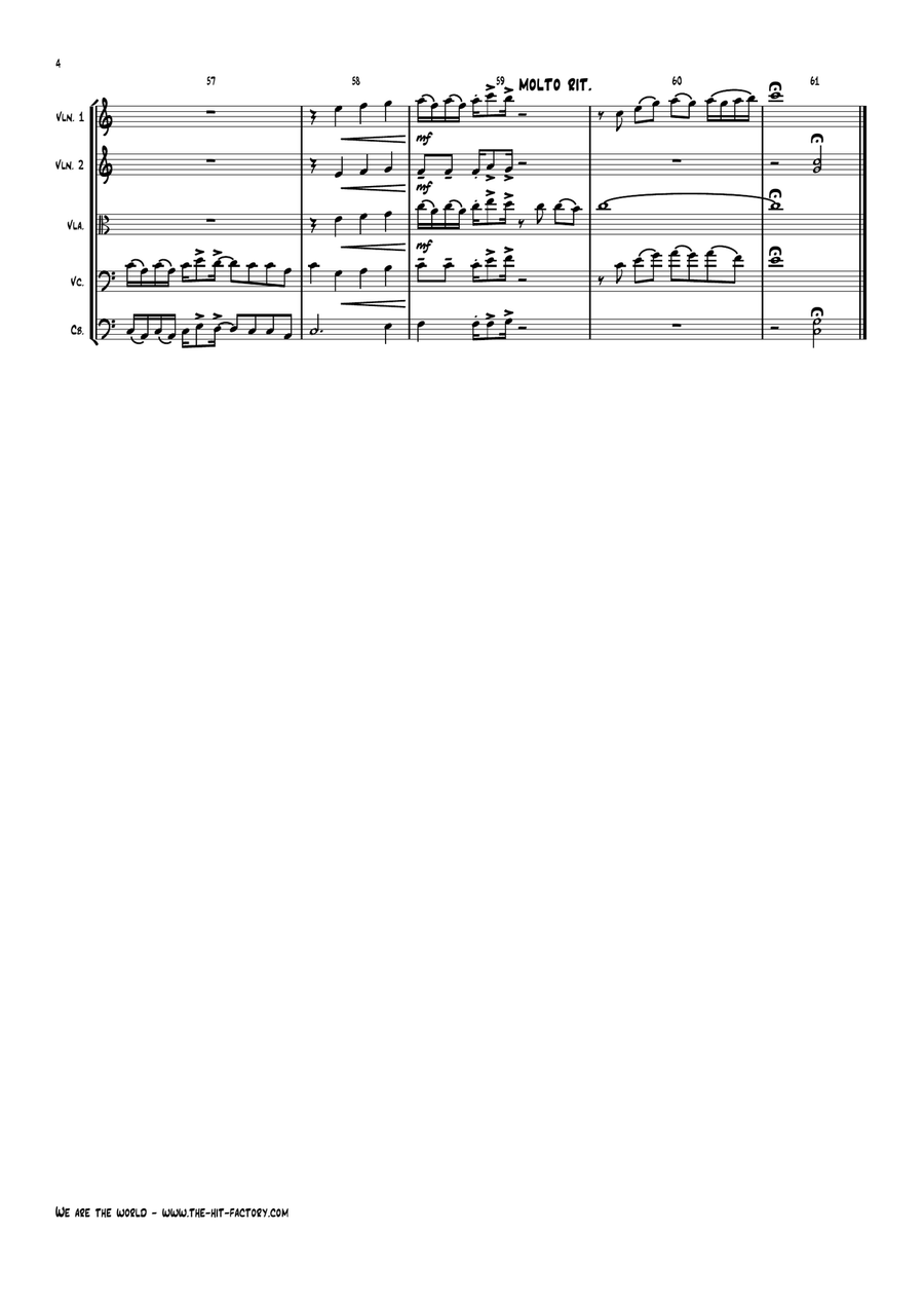 We Are The World String Orchestra scores gallery preview page 4