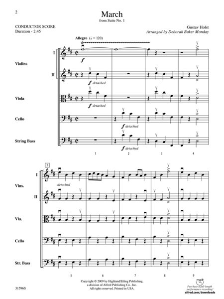 March from Suite No. 1 (score only)