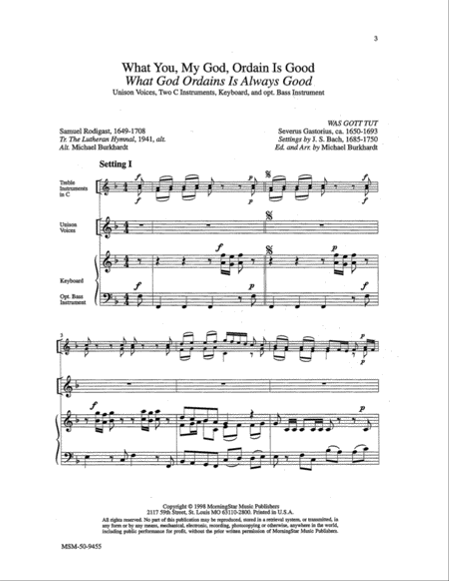 What You, My God, Ordain Is Good (Choral Score)