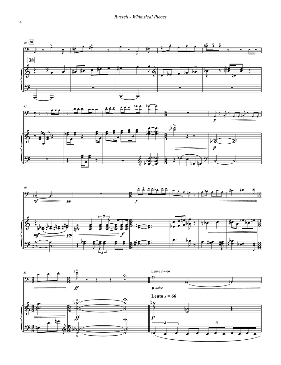 Whimsical Pieces for Trombone and Piano Piano scores gallery preview page 4