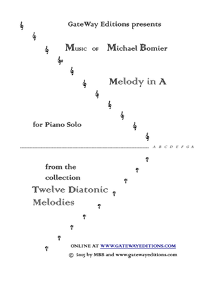 Melody in A Solo from 12 Diatonic Melodies