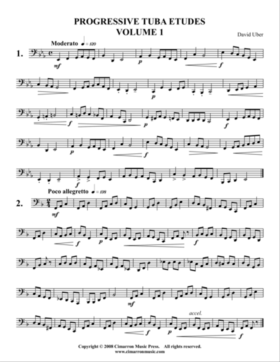Progressive Etudes for Tuba, Vol. 1 Tuba scores gallery preview page 1