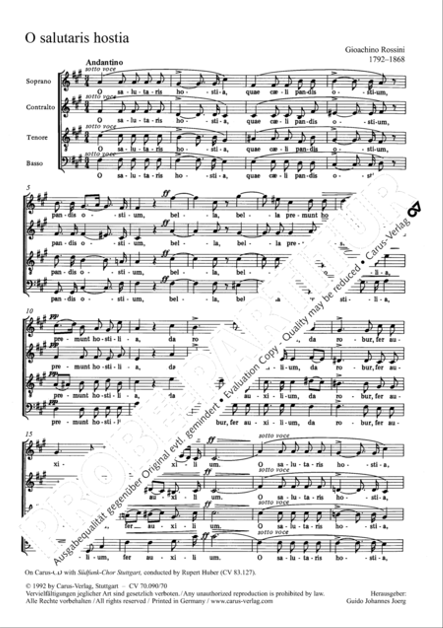 O salutaris hostia 4-Part scores gallery preview page 2