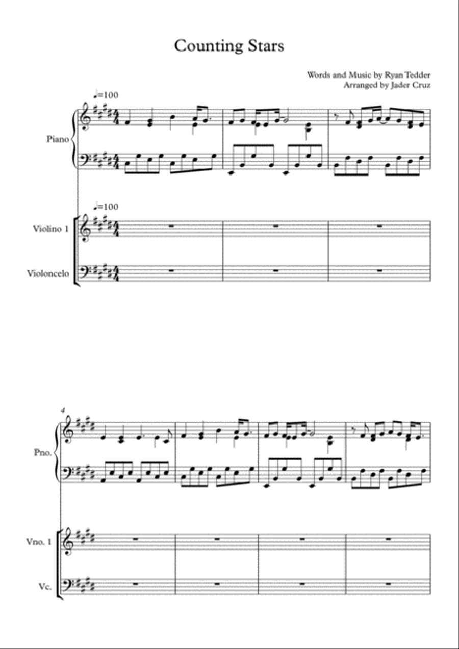 Counting Stars Counting Stars Piano Trio scores gallery preview page 2