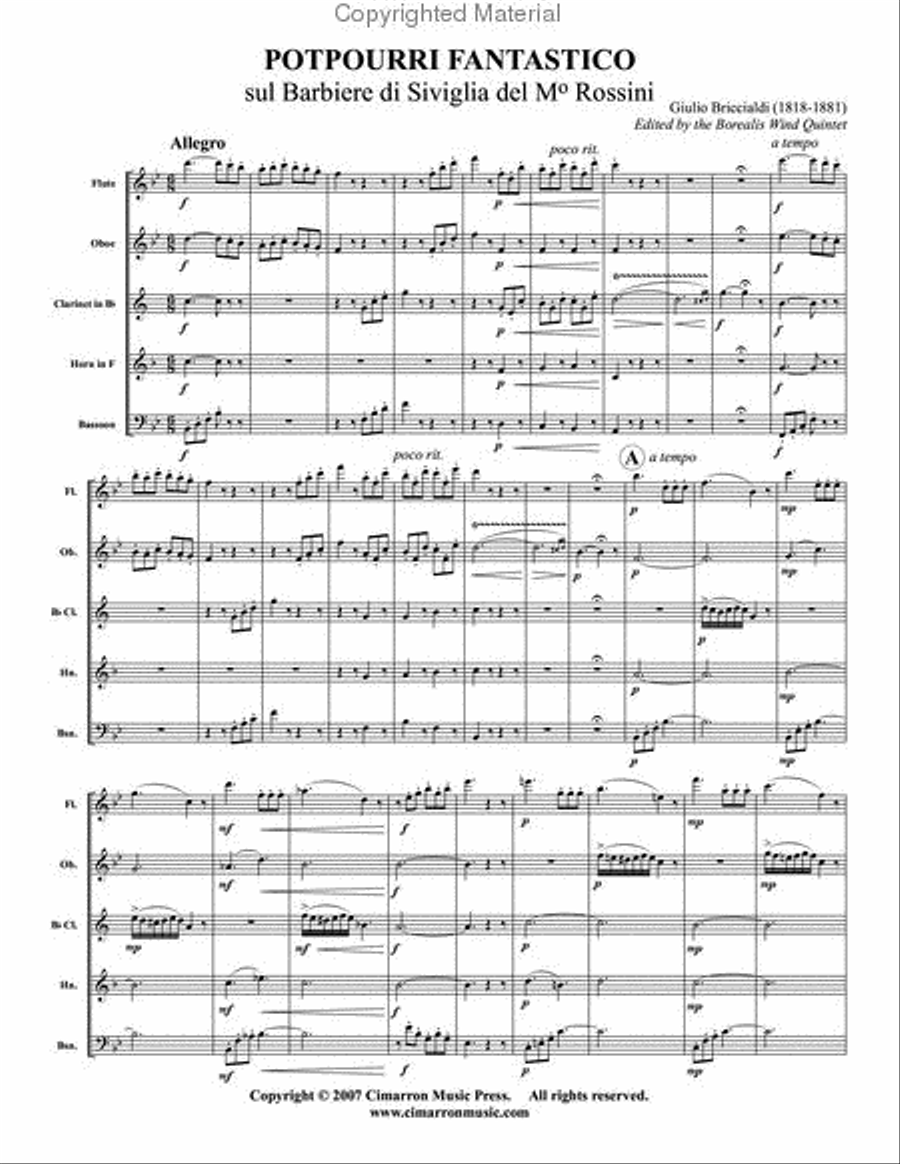 Potpourri Fantastico Potpourri Fantastico Woodwind Quintet scores gallery preview page 2