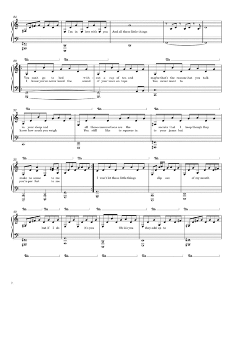 Little Things Little Things Piano Solo scores gallery preview page 2