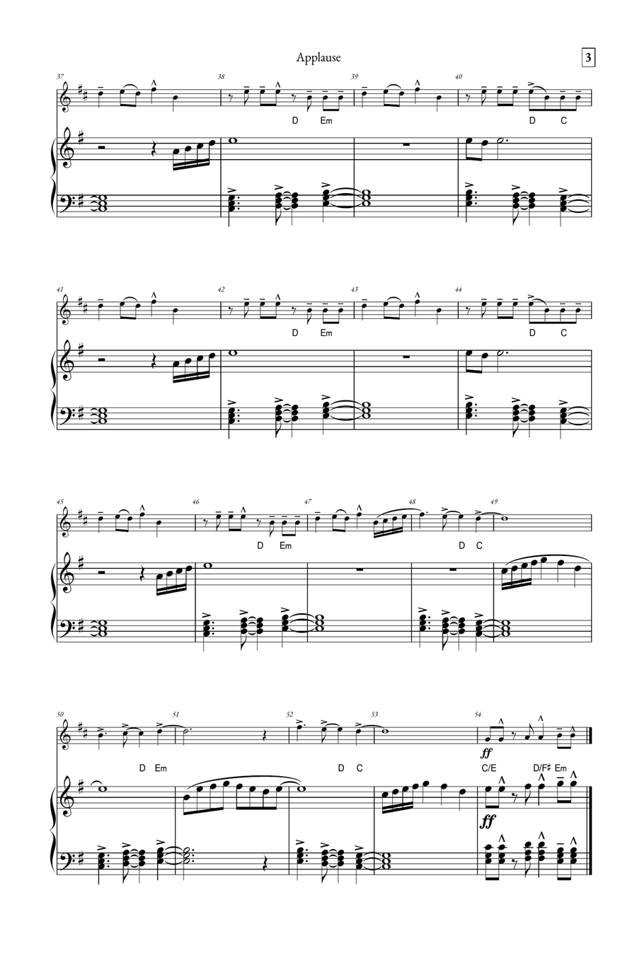 Applause Piano scores gallery preview page 3