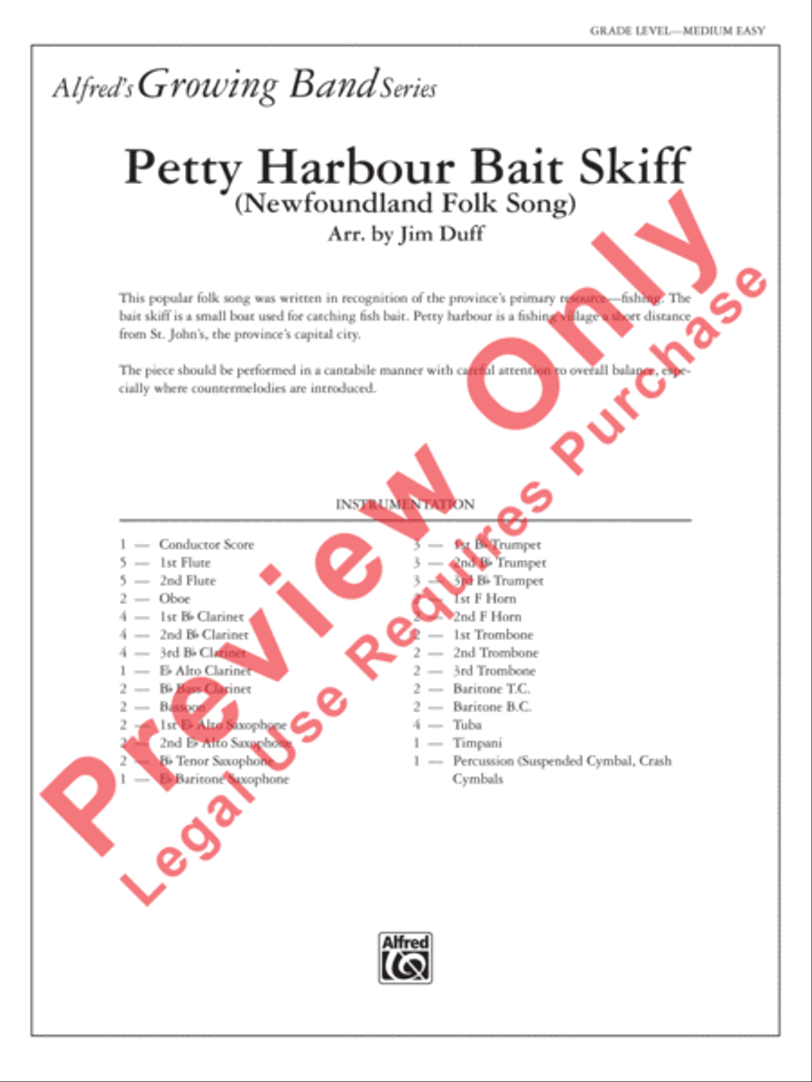 Petty Harbour Bait Skiff Concert Band scores gallery preview page 2