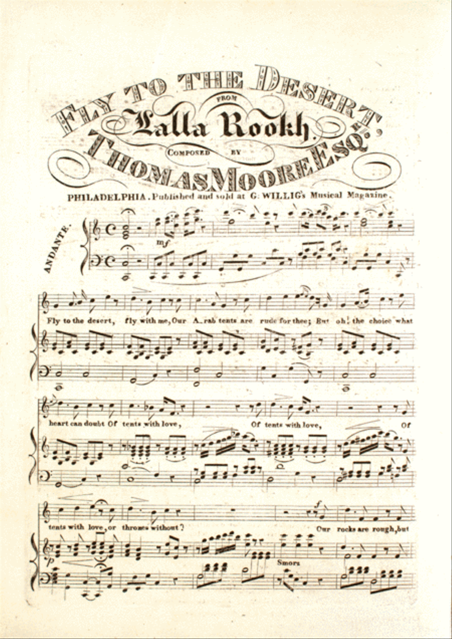 Fly to the Desert, from Lalla Rookh Voice scores gallery preview page 1