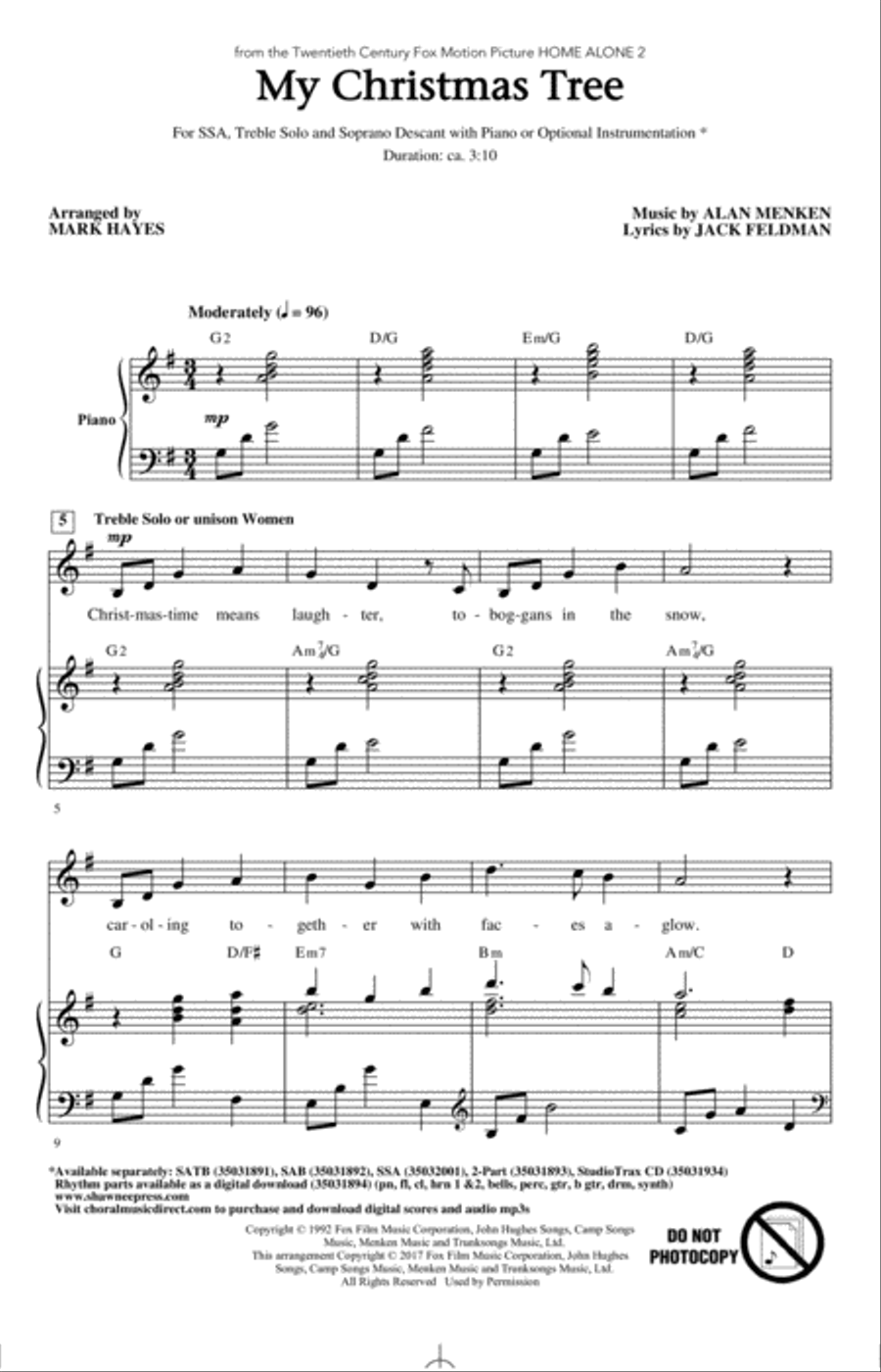 My Christmas Tree SSA scores gallery preview page 1