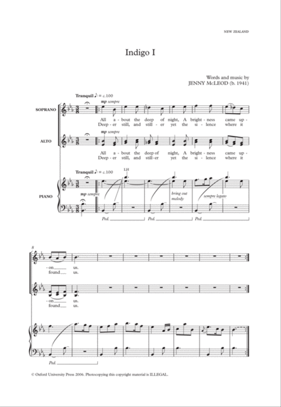 Indigo I Indigo I Women's Choir scores gallery preview page 1
