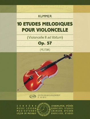 Book cover for 10 Études Mélodiques, Op. 57 (Violoncello II ad. lib.)