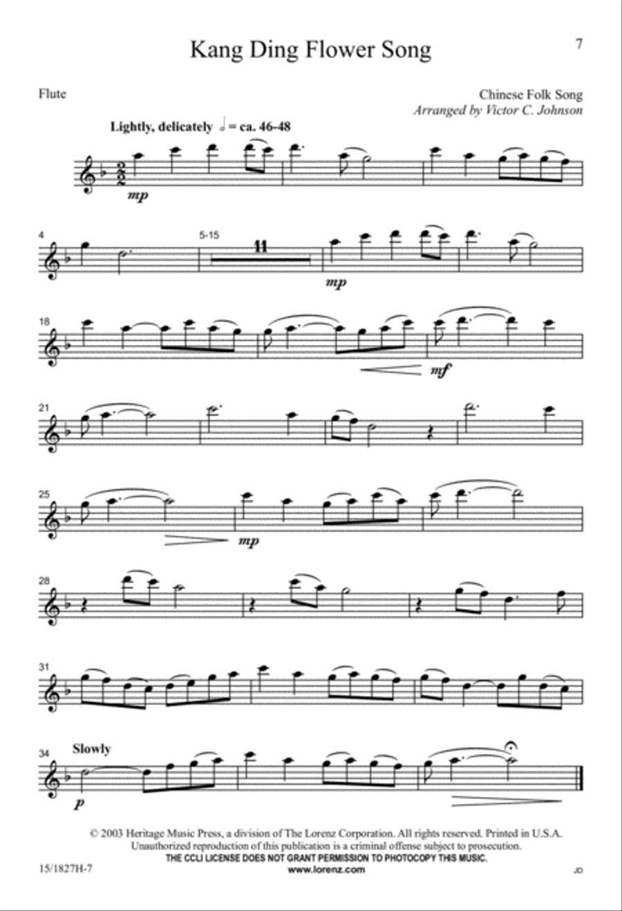 Kang Ding Flower Song Kang Ding Flower Song 2-Part scores gallery preview page 7